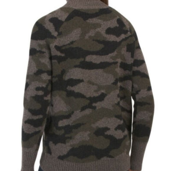 CYNTHIA ROWLEY Camo Print Double Knit Turtleneck Sweater sz Medium - Picture 4 of 8